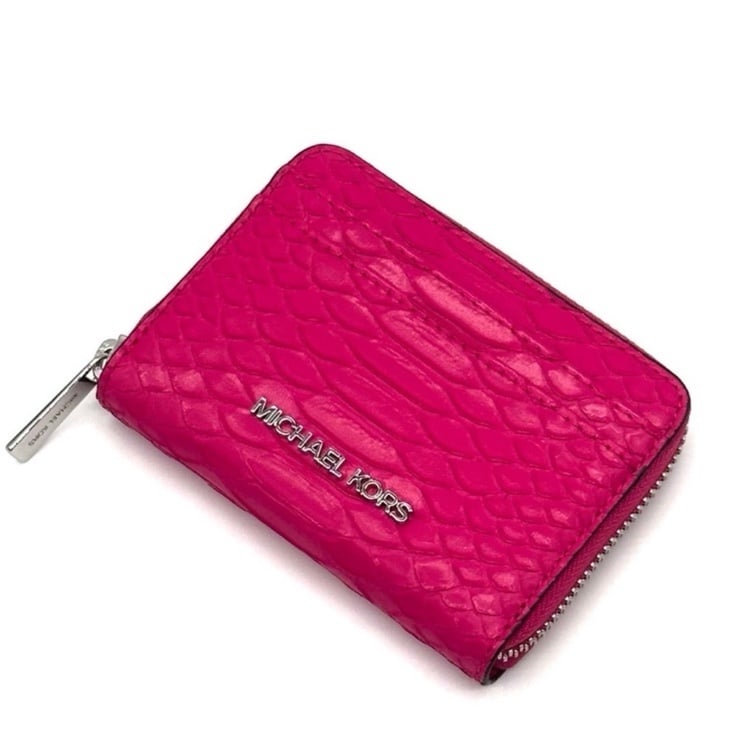 Michael Kors Medium ZA Card Case Wallet Electric Pink Multi