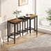 Modern Pub Table Set w/ 3 Hanging Stools - Natural/Black