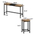 Modern Pub Table Set w/ 3 Hanging Stools - Natural/Black