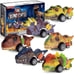 Dinosaur Toy Pull Back Cars: 6 Pack Dinosaur Toys for Kids 3-5