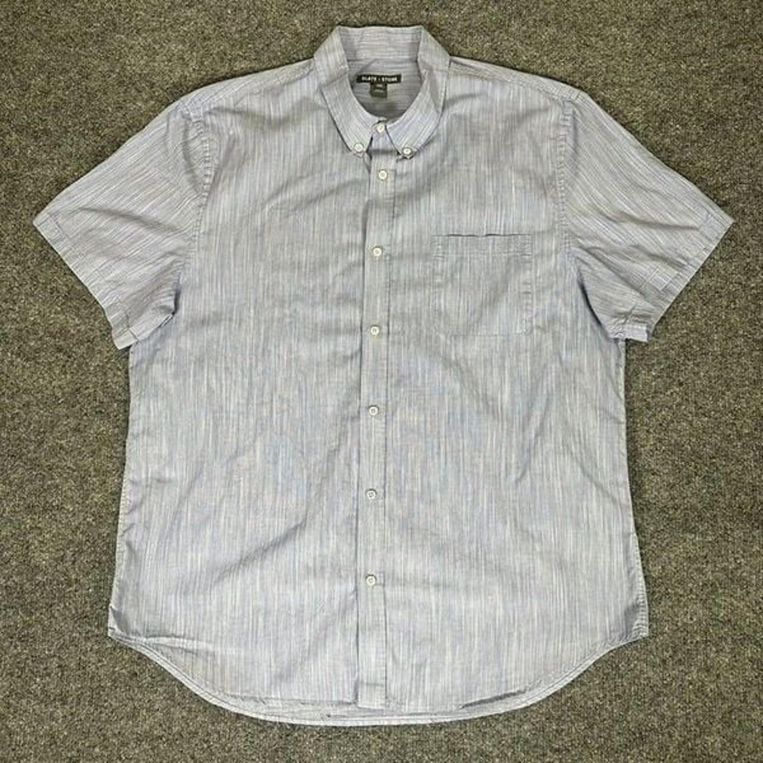 Slate & Stone Shirt Mens 2XL Blue Short Sleeve Button Down XXL Adult