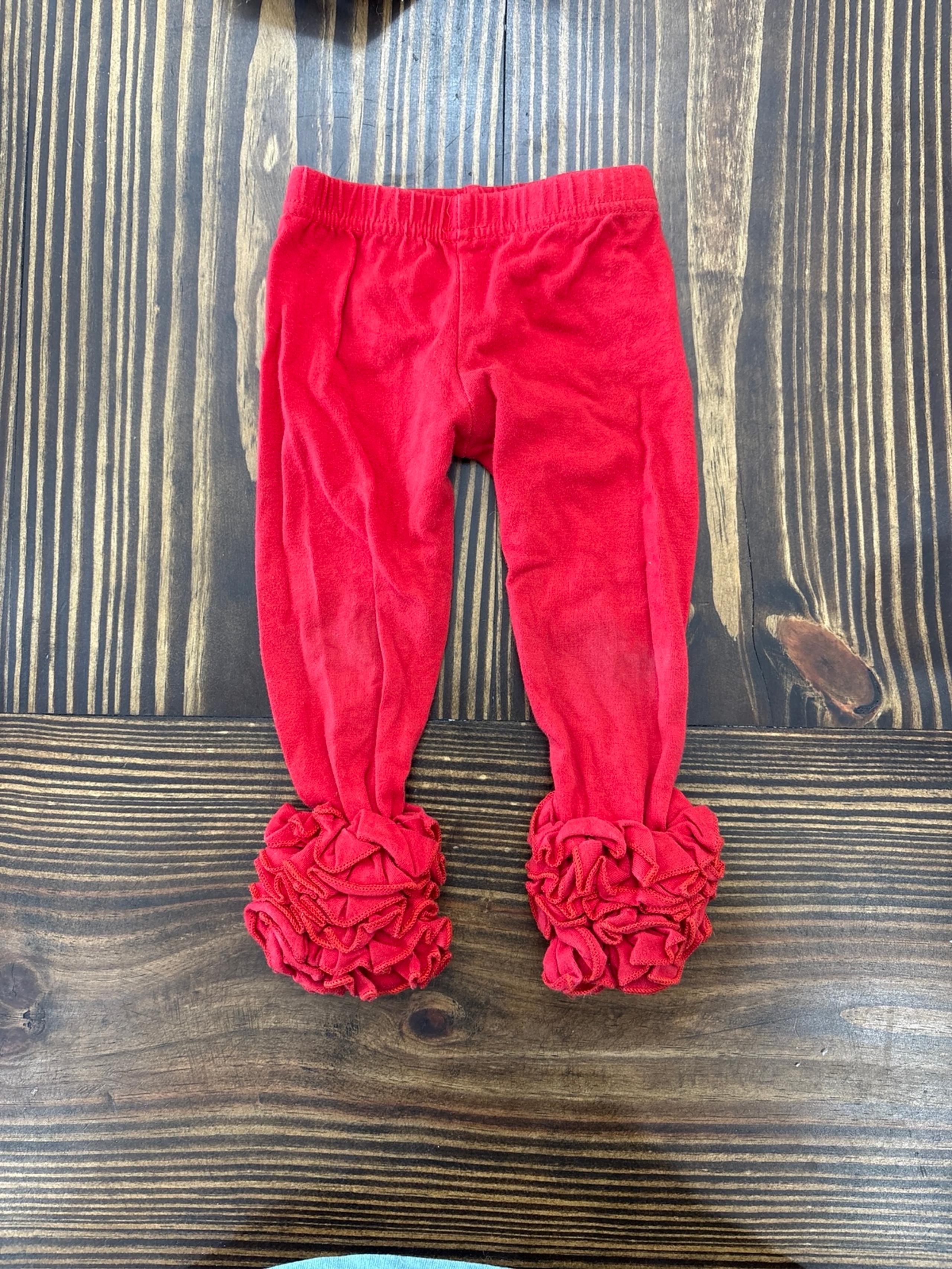 Red Ruffle Leggings