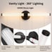 DIMMABLE BLACK BATHROOM VANITY LIGHTS FIXTURES OVER MIRROR LED 4000K INCH WALL