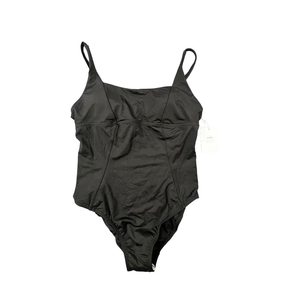 Andie Women's Small One Piece Black Square Back Swimsuit NWT