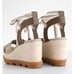 Sorel Joanie II Leather Wedge Sandals 11 Tan Suede Espadrilles Tie Travel Resort