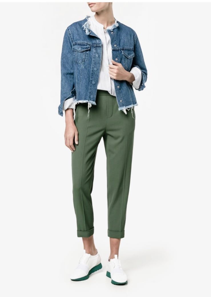 NWT Vince Tapered Trousers in olive green Ivy high rise cuffed pants size small