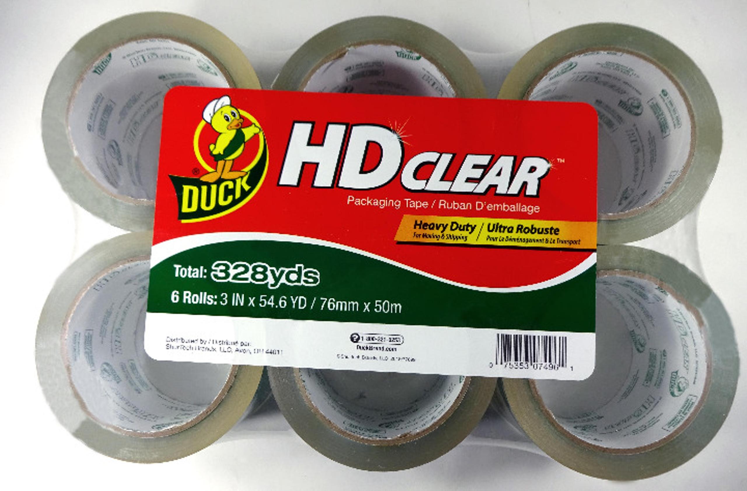 Duck HD Clear Tape 3" x 54.6 Yd (6 Pack)