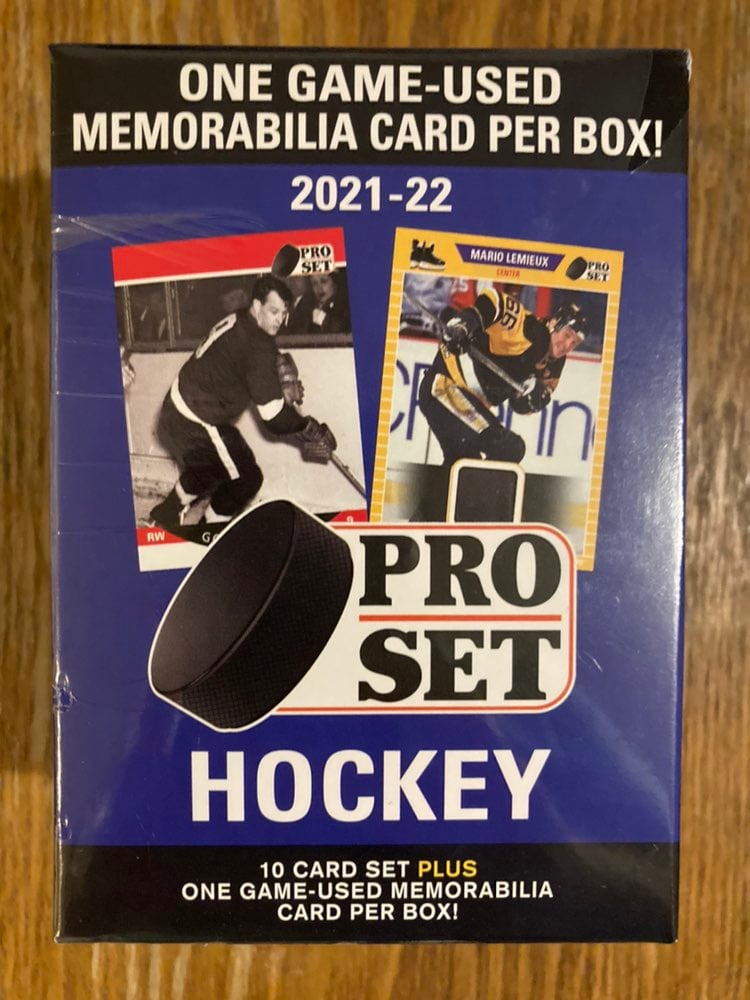 2021-22 NHL Pro Set Hockey Blaster Box Factory Sealed One Game Used Memorabilia