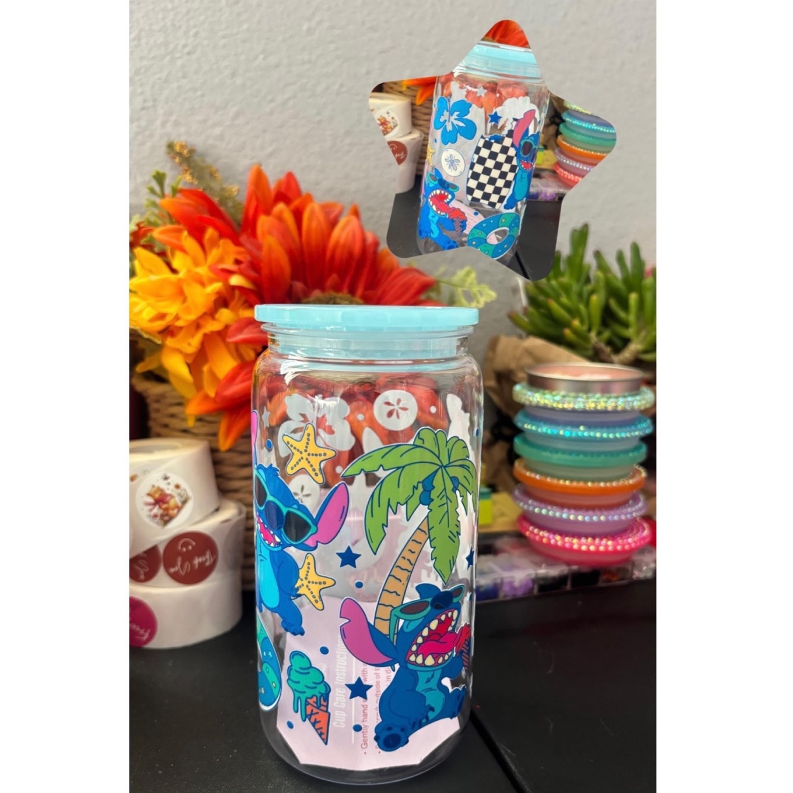 DISNEY STITCH SUMMER 16OZ GLASS CUP