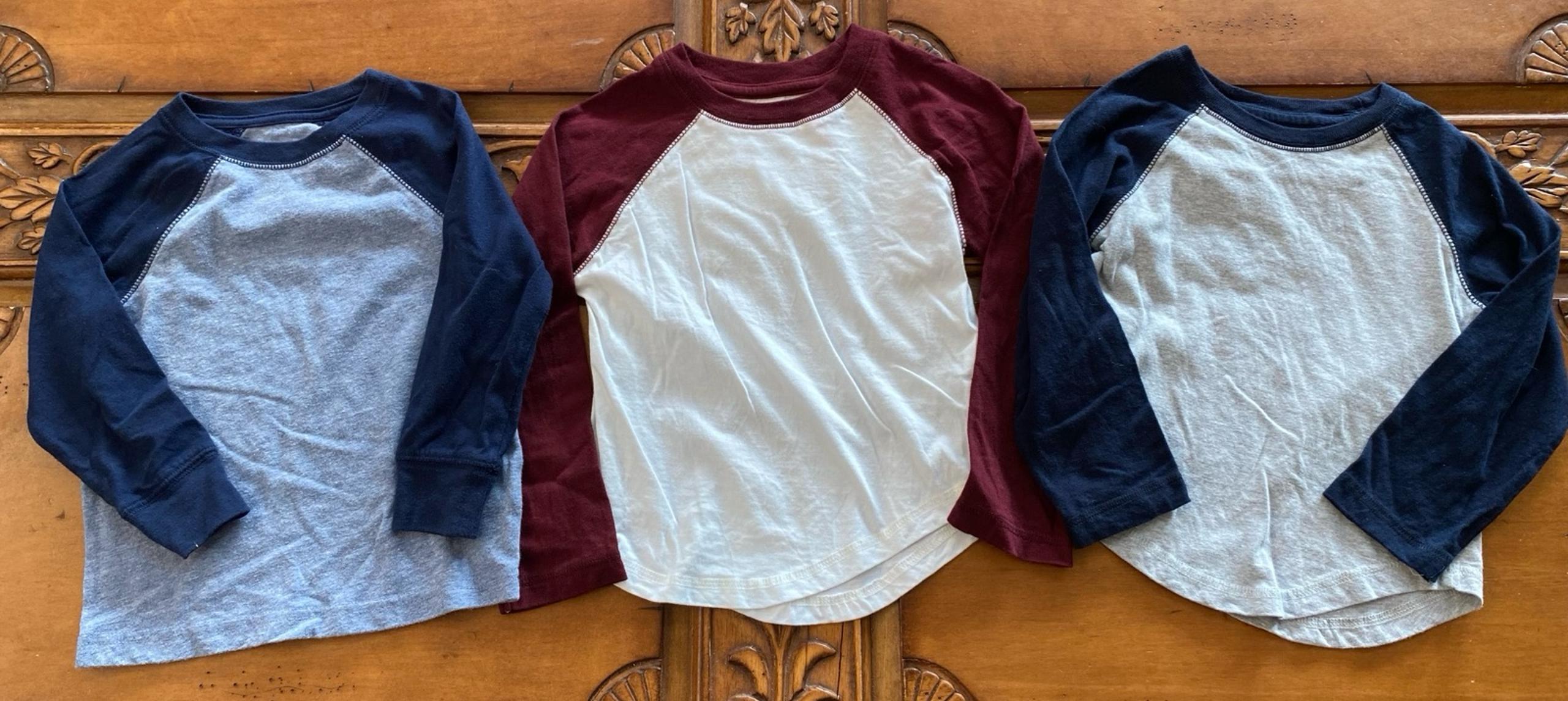 Boy shirt lot new without tags navy blue maroon 2t raglan lot of 3
