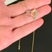 Gold Plated Over TR 925 Sterling Silver Multi-color CZ Heart Chain Necklace