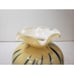 Murano Lavorazione Arte Tall Vase Ruffle Lip Yellow Blue Made In Italy Vintage