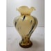 Murano Lavorazione Arte Tall Vase Ruffle Lip Yellow Blue Made In Italy Vintage