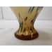 Murano Lavorazione Arte Tall Vase Ruffle Lip Yellow Blue Made In Italy Vintage