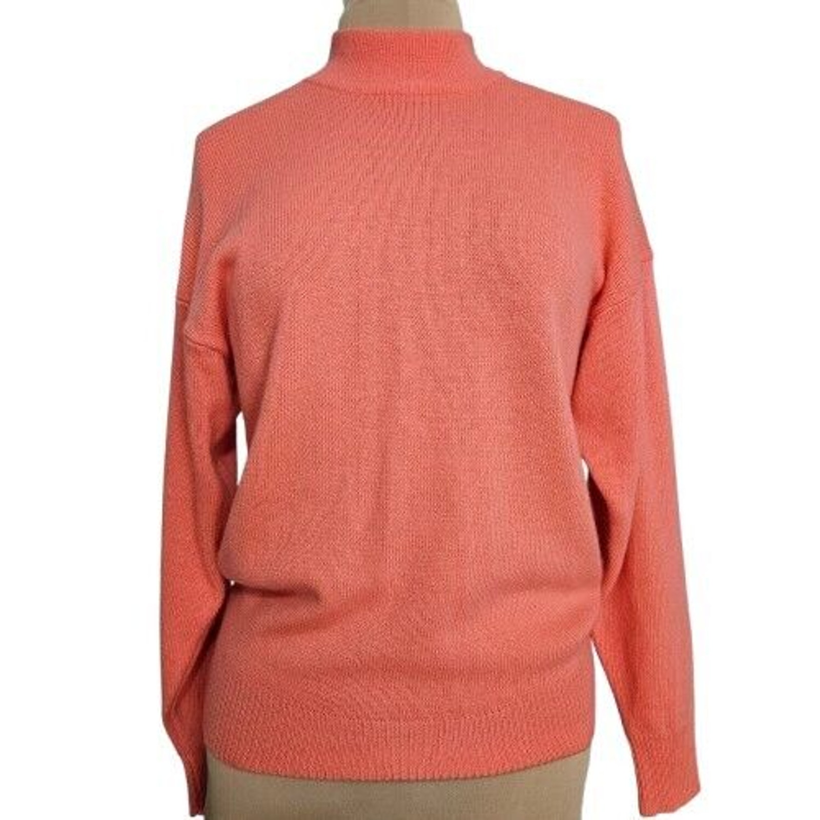 Neiman Marcus Sweater Womens 100% Cashmere Mockneck Peach Medium Long Sleeve