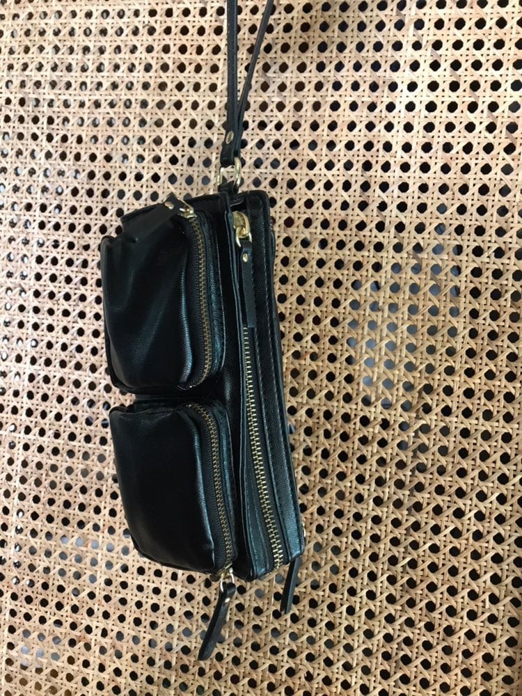Gap black faux leather wristlet wallet