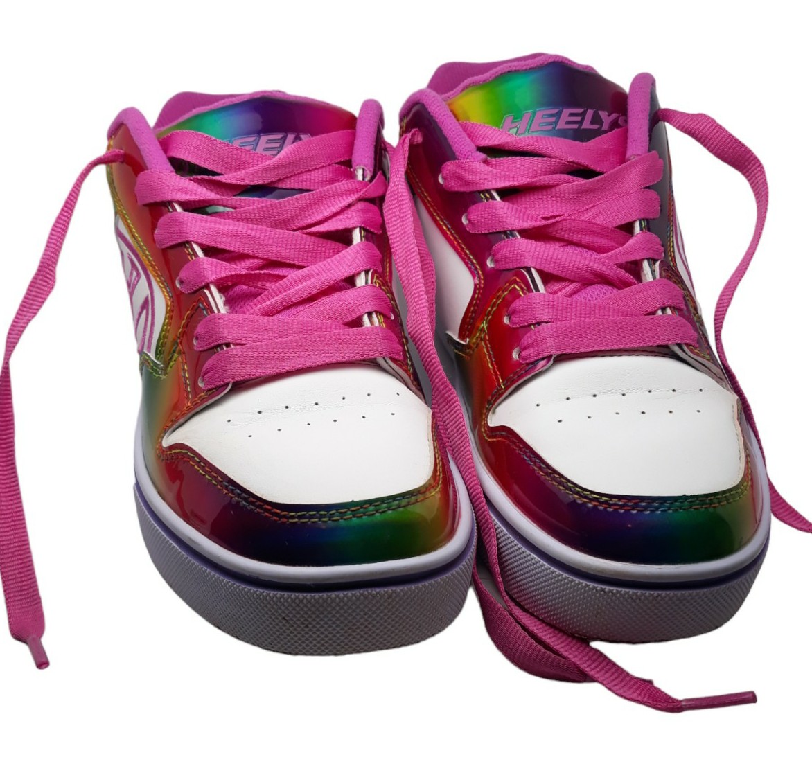 Heelys Kids' Motion Plus Sneaker Skate Casual Shoes White/Pink & Holographic