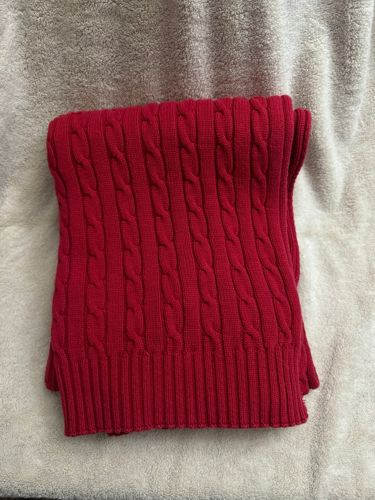 Ralph Lauren Home Collection Cable knit sweater Throw Blanket 50 x70