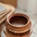 Vintage Wooden Bowl w/ bone inlay