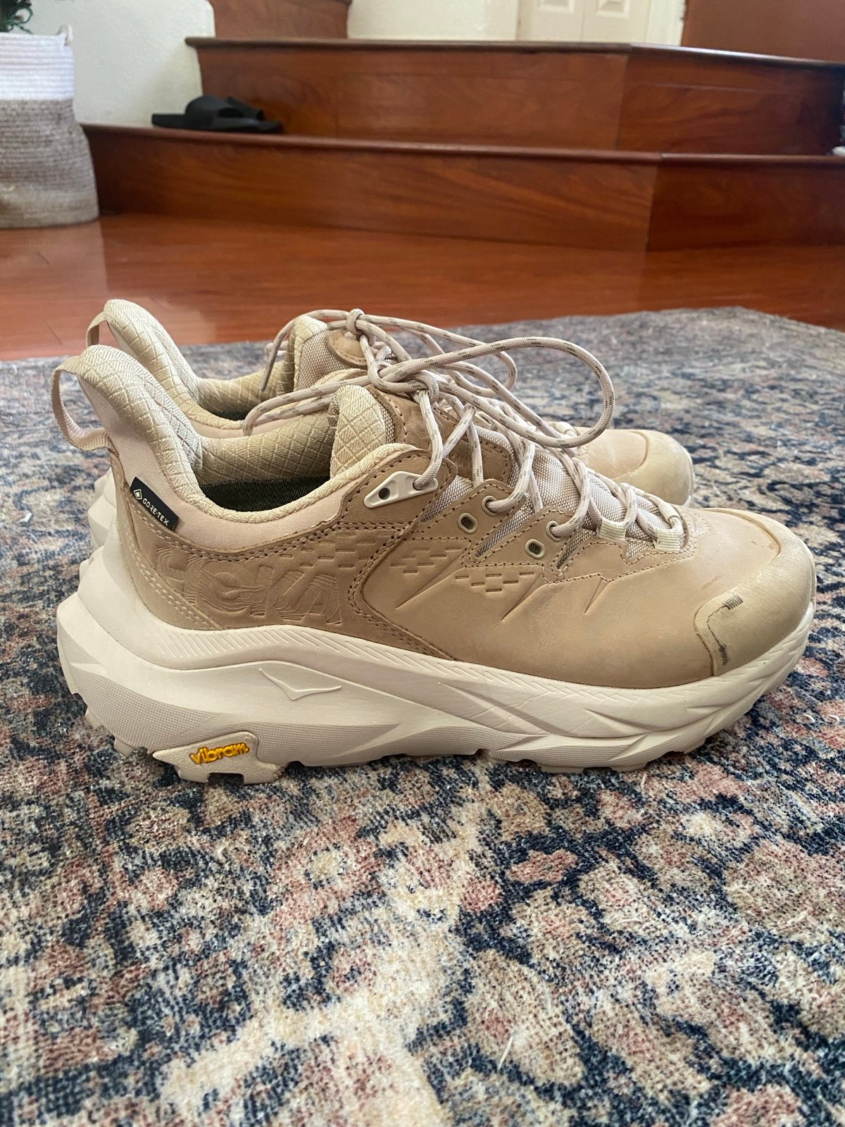 Hoka Kaha 2 Low GORE-TEX® Waterproof Hiking Shoes in Shifting Sand/Eggnog Size 9
