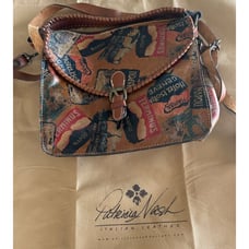 Patricia Nash Old World Traveler Patch Crossbody Saddlebag Handbag Buckle Strap