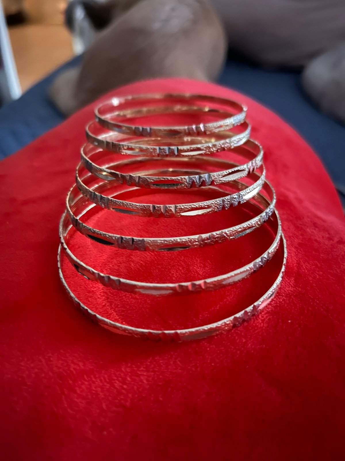 Gold laminated 7 layer bangle bracelets