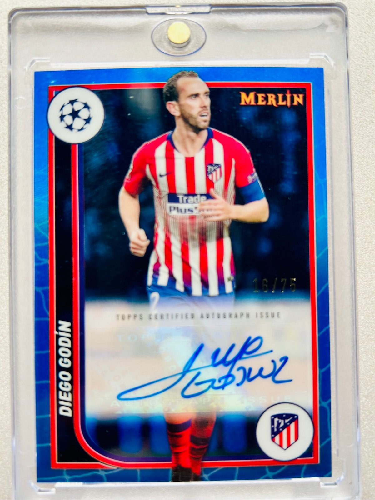 2024 Topps Merlin Chrome Diego Godín Auto /75 Atlético Madrid UCL