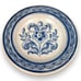 Vintage La Menora Pottery Bowl Pottery Blue Floral Pattern Round Glazed Spain