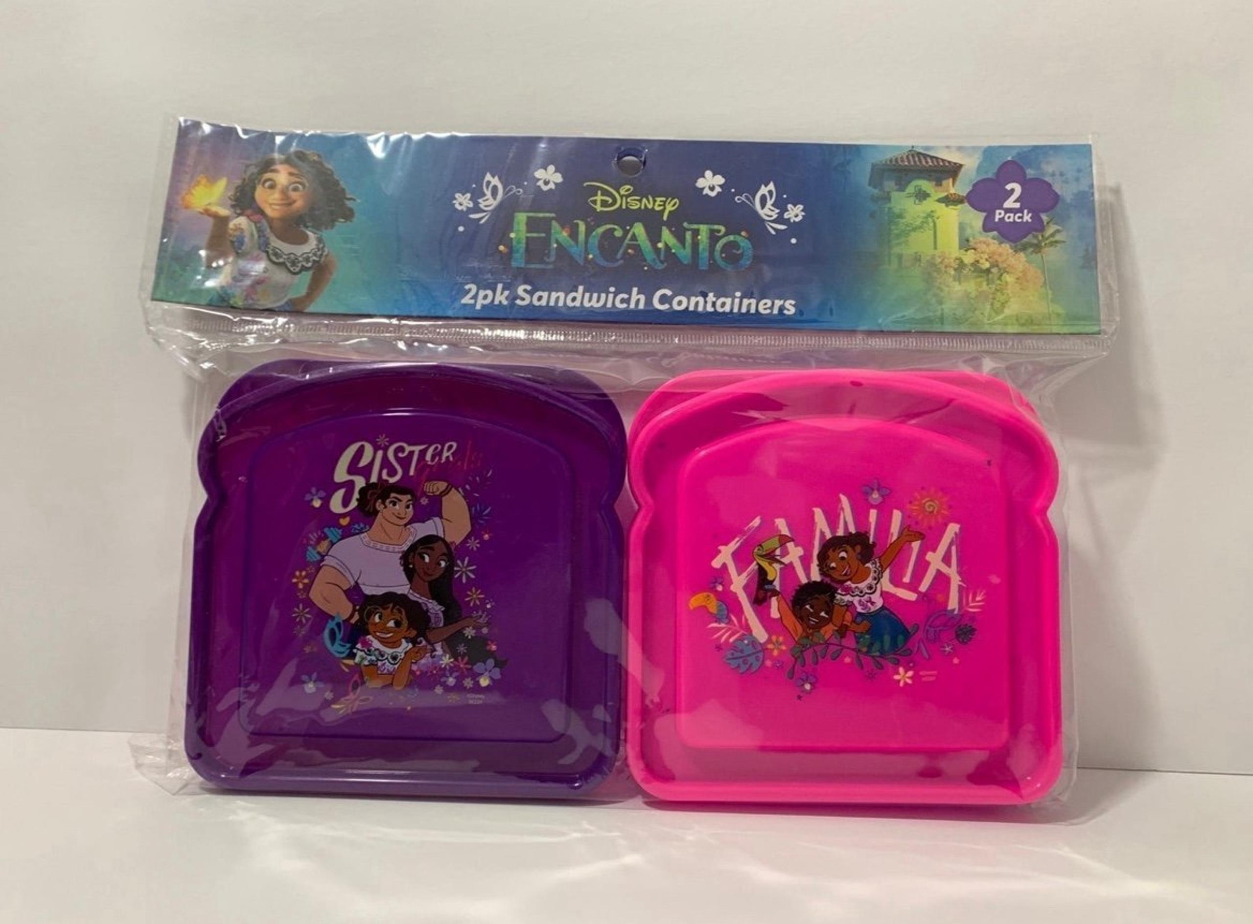 Disney Encanto 2 Pack Pink & Purple Storage Sandwich Containers