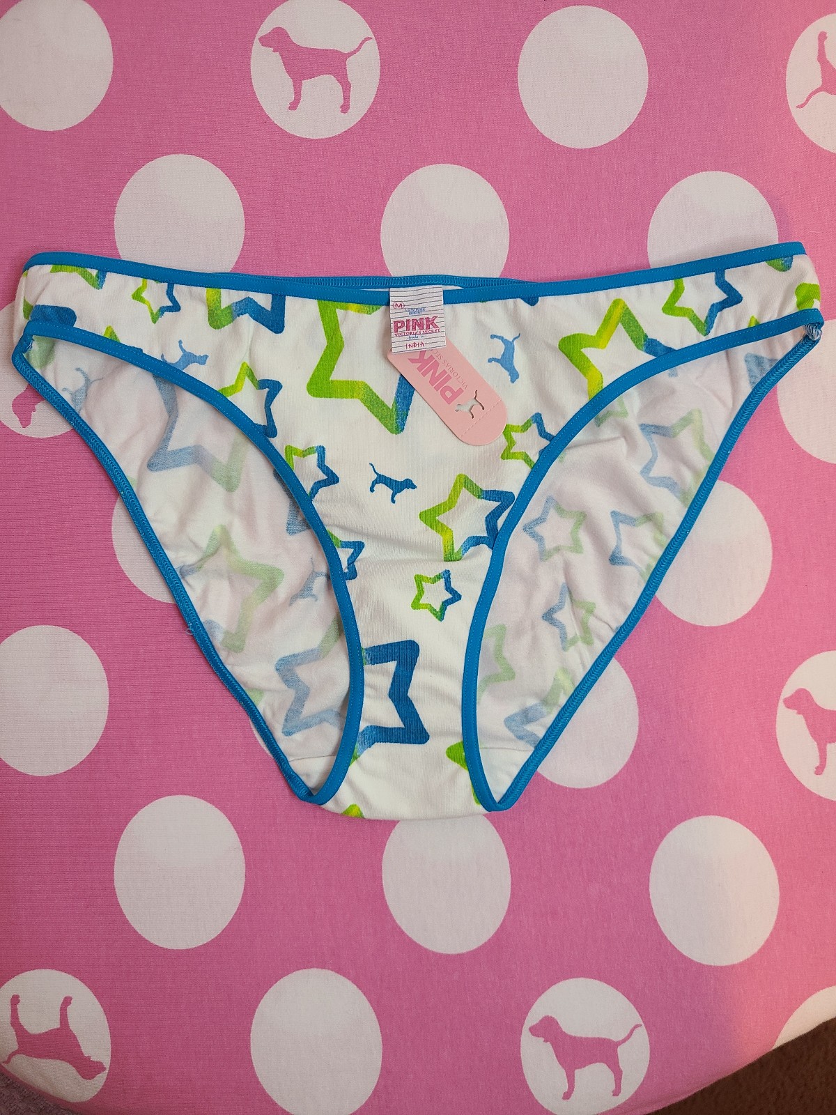 RARE Victoria's Secret PINK Vintage Graphic Cotton Low-rise Bikini Panty Size M