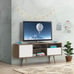 NEW Mid-Century Modern TV Stand for TVs up to 65 Inch with Storage Shelves