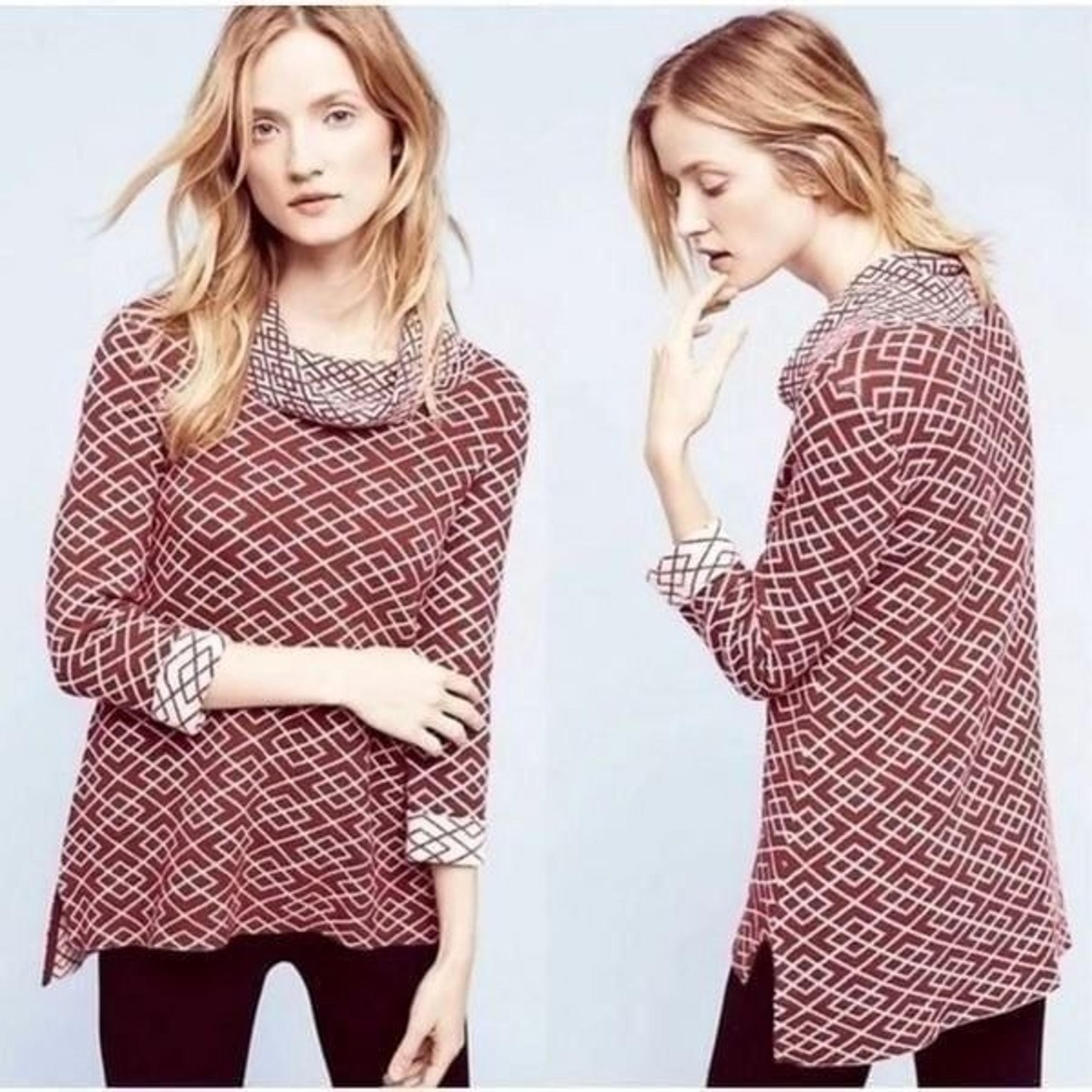 Anthropologie moth Galena cowl neck geometric alpaca blend sweater small