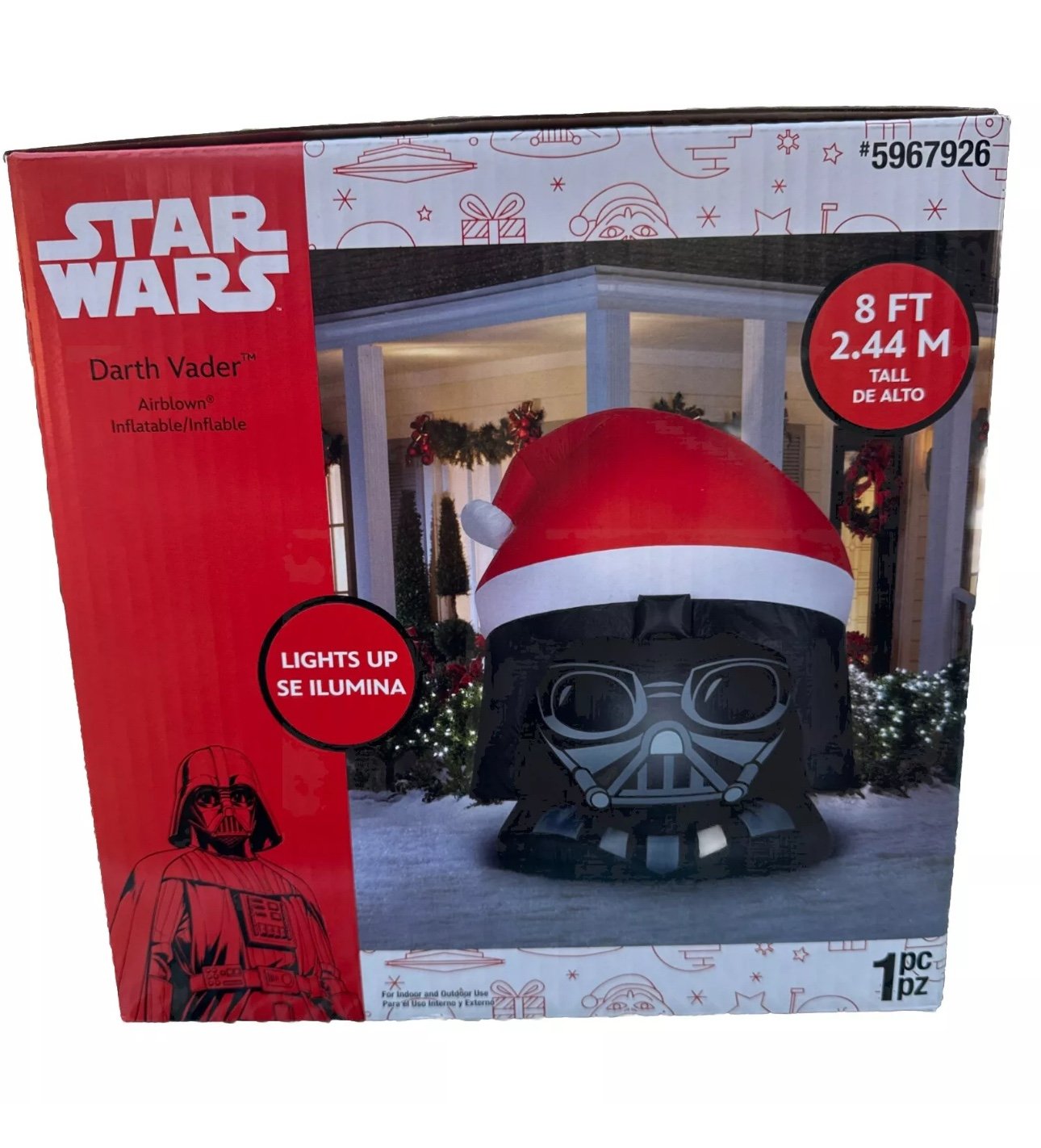 STAR WARS 8 Foot LED Darth Vader Head Christmas Airblown Inflatable Decoration