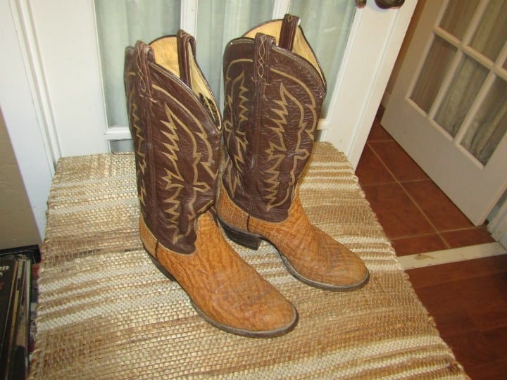 Tony Lama Gold Label Brown Elephant Cowboy Western Boots Men's size 8.5 D