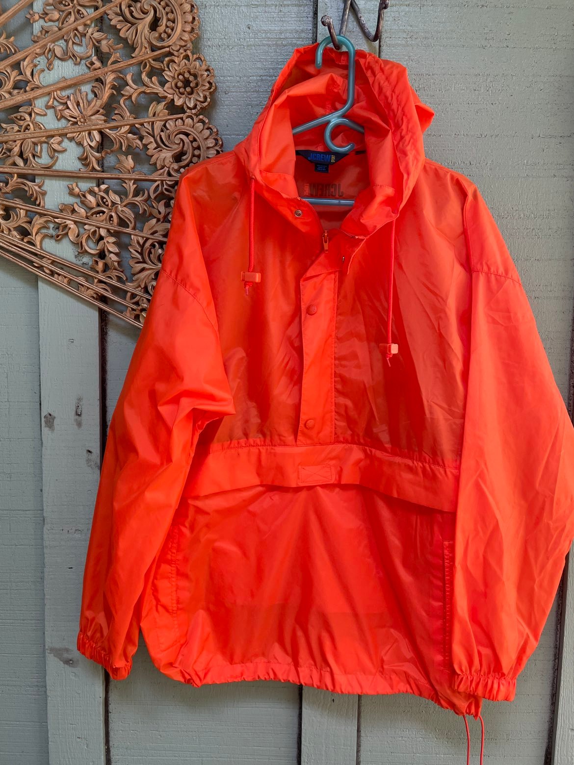 J. Crew / Orange windbreaker hoodie style