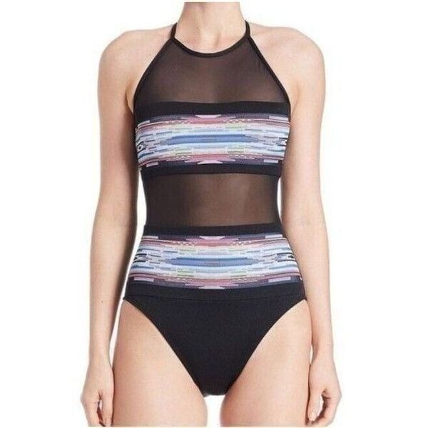 La Blanca Black Speed Of Light One Piece Swimsuit Size 16 Women's NWT