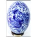 Vintage 10 Chinese Porcelain Blue & White Egg on Wooden Base Says How To Diet