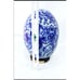 Vintage 10 Chinese Porcelain Blue & White Egg on Wooden Base Says How To Diet