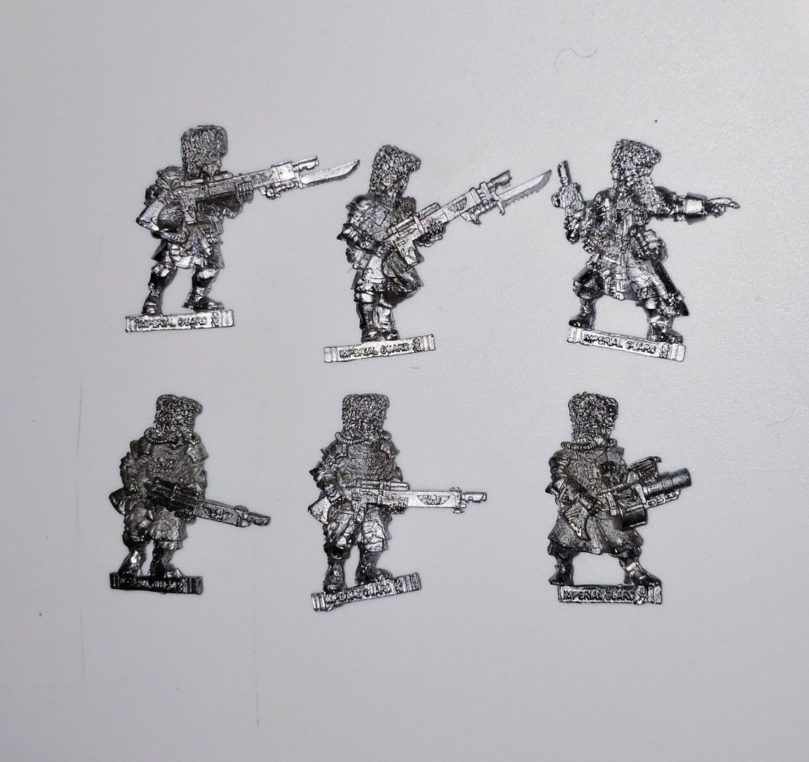 Warhammer 40k Imperial Guard Vostroyan Sergeant Troops Grenade Launcher x6 Metal