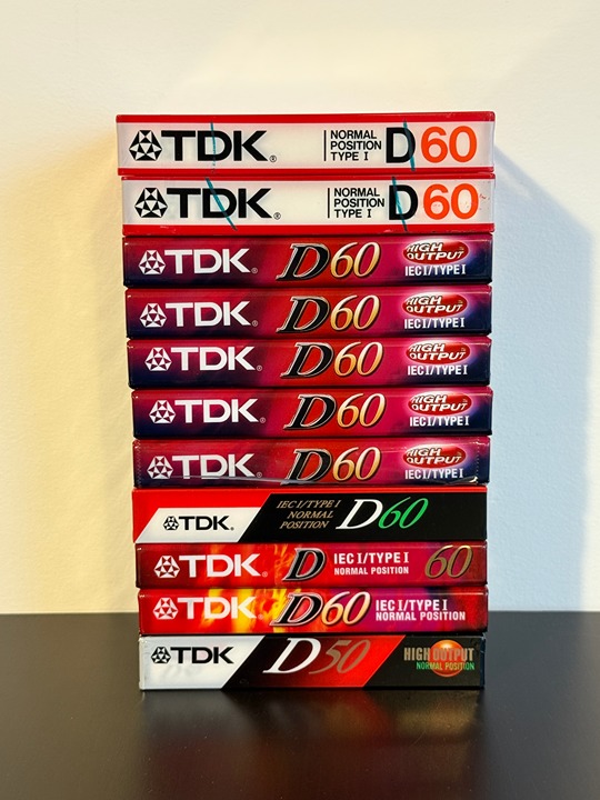 11x TDK D60 D50 Type I Normal Bias Cassette Tapes SEALED BLANK NEW (3/each)