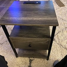 NEW Set of 2, Modern Nightstands with Drawers Storage Shelf, Grey