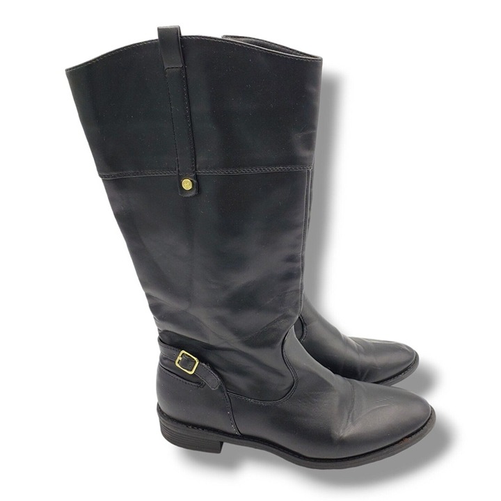 Sam Edelman Pia Riding Boots Womens 5 Black Faux Leather