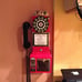 1950's Payphone with Push Button Technology, Red