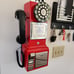 1950's Payphone with Push Button Technology, Red