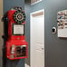 1950's Payphone with Push Button Technology, Red