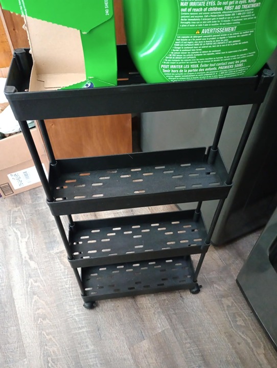 Slim Rolling Storage Cart 4 Tier Organizer Mobile Shelving Unit Black