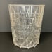 Vintage Round Clear Plastic Waste Basket With Intricate Textured Design