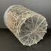 Vintage Round Clear Plastic Waste Basket With Intricate Textured Design