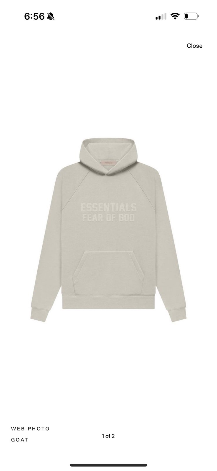 essentials fear of god hoodie in smoke