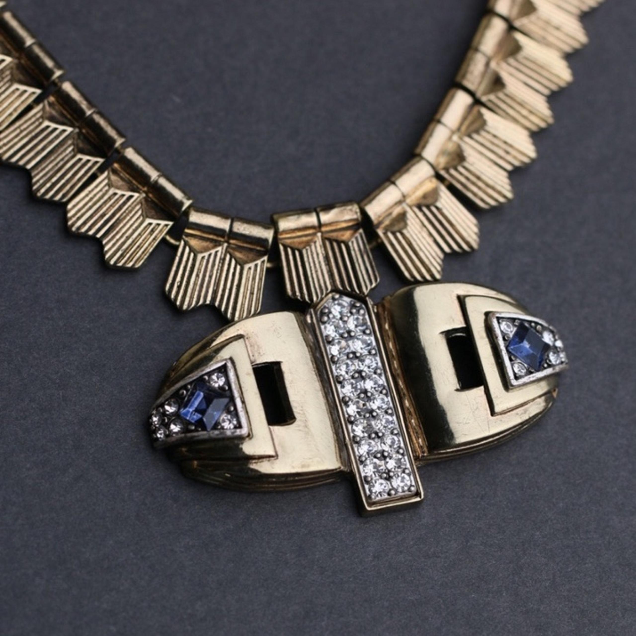 Solar Statement Brass Tone J Crew Steampunk Necklace - Lulu Frost